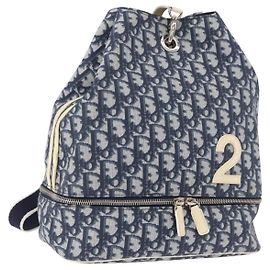 Christian Dior Trotter Canvas Shoulder Bag PVC Blue Silver Altro