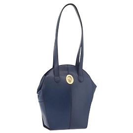 Bolsa de ombro Christian Dior em couro azul e dourado Outro