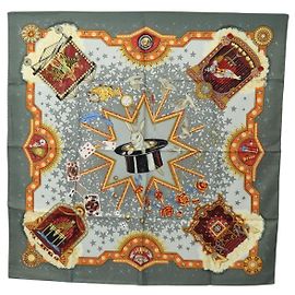 Hermès HERMES Carre 90 Schal La Magie Seide Grau Andere
