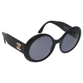 CHANEL COCO Mark Sunglasses plastic Black CC Other