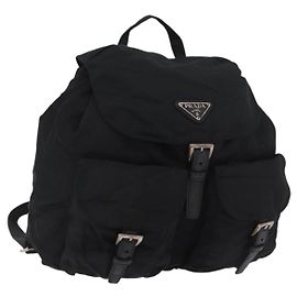 PRADA Mochila Nylon Black Silver Otro