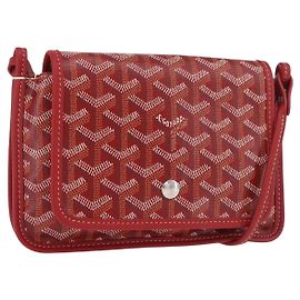 GOYARD Herringbone Shoulder Bag PVC Red Silver Altro