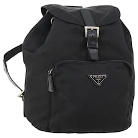 PRADA Backpack Nylon Black Silver Other