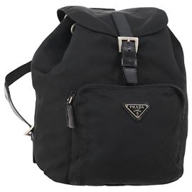 PRADA Mochila Nylon Black Silver Otro