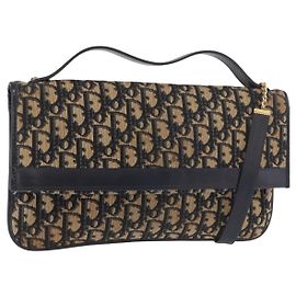 Christian Dior Trotter Canvas Hand Bag 2way Navy Gold Altro
