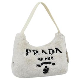 PRADA Hand Pouch Hand Bag Pile White Silver Altro
