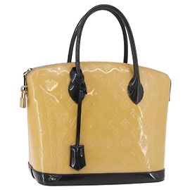 LOUIS VUITTON Sac Cabas Lockit PM Monogram Vernis Beige Noir M90251 Autre