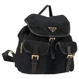 PRADA Rucksack Nylon Black Gold Andere