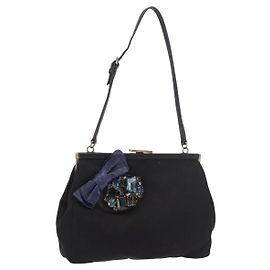 Miu Miu Sac à Main Satin Noir Or Autre