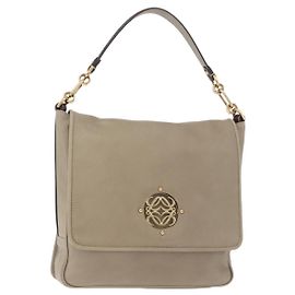LOEWE Bolsa de Ombro Anagram Mya Couro Bege Dourado Outro