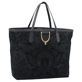 GUCCI Tote Bag Suede Black Gold 305585 Altro