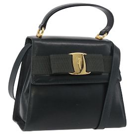 Salvatore Ferragamo Sac à main Vala Cuir 2way Vert Or Autre