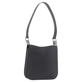 Salvatore Ferragamo Shoulder Bag Patent Black Silver Altro