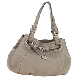 FENDI Celeria Shopper Leder Grau Gold Andere