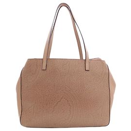 Sac cabas en cuir embossé motif Paisley Etro Beige