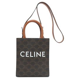 Céline Celine Mini Vertical Cabas Borsa a mano 2-Way Marrone scuro