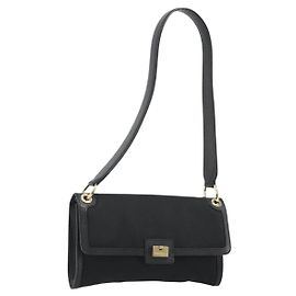 Salvatore Ferragamo Bolsa de Ombro Canvas Black Gold Outro