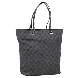 GUCCI GG Canvas Tote Bag Grau Silber 31243 Andere