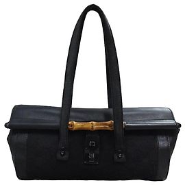 Gucci Bamboo Bullet Borsa Pelle Nera Nero