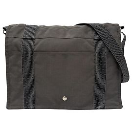 Bolsa tiracolo Hermès Herline em lona cinza Cinza