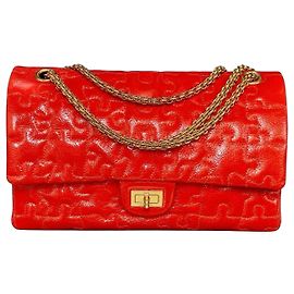 Sac Chanel 2.55 Reissue Medium Puzzle en cuir verni rouge Rouge