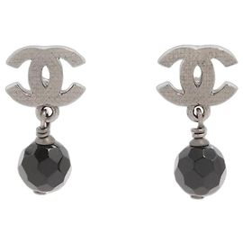 Chanel Orecchini a goccia Coco Mark A14V argento e nero Argento