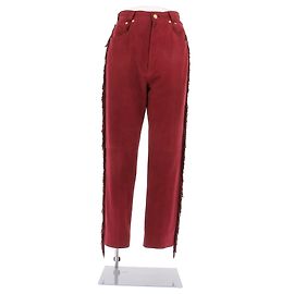 Loewe Pantalon en daim bordeaux Dark red