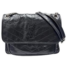 Yves Saint Laurent NIKI Medium Chain Shoulder Bag Black