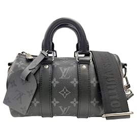 Bolsa Boston Louis Vuitton Monogram Eclipse Marrom Preto Monograma