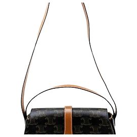 Céline Bolsa de Ombro CELINE Triomphe Clutch Taboo Marrom