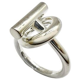 Hermès Hermes Echappé Silver Band Ring Silber
