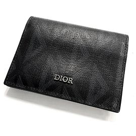 Christian Dior CD Diamond Canvas Card Case Black