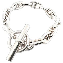 Hermès Pulseira Hermes Chaine d'Ancre GM Silver Charm Prata