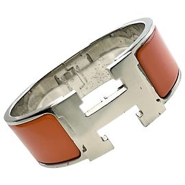 Hermès Hermes Clic Clack H Bangle Silvery Orange