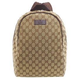 Gucci 449906 Canvas Backpack Beige