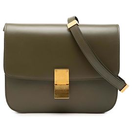 Céline Celine Green Medium Calfskin Classic Box Green Olive green