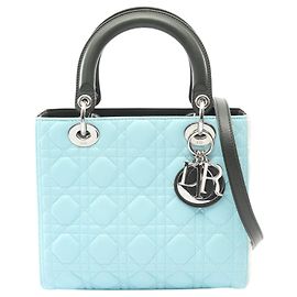 Dior Green Medium Tricolor Lambskin Cannage Lady Dior Verde