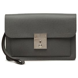 Pochette Louis Vuitton Gray Taiga Neo Belaia Marron