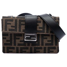 Bolsa Baguette conversível Fendi em lona Zucca marrom Outro