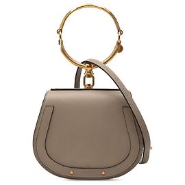 Sac Nile Bracelet Petit en Cuir Gris Chloé Marron