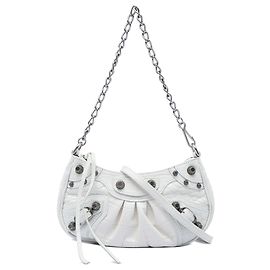 Balenciaga Mini Le Cagole Motocross en cuir embossé blanc Blanc