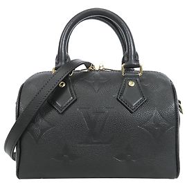 Louis Vuitton Black Monogram Giant Empreinte Speedy Bandouliere 20 Noir