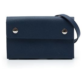 Hermès Blue Epsom Hermesnap Wallet On Strap Bleu Bleu Marine