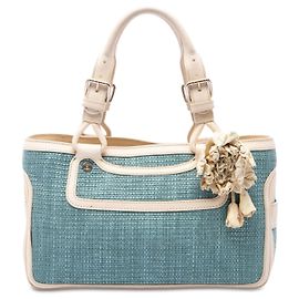 Céline Sac à main Celine Boogie en raphia bleu Bleu Bleu clair