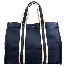 Hermès Bora Tote Bag Navy Blue Cloth Navy blue