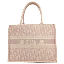 Borsa Book Tote Christian Dior in tela Rosa