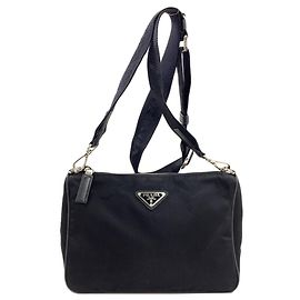 Borsa a tracolla Prada in nylon Nero