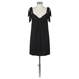 Twin Set Black Mini Dress with Bow Detail Black