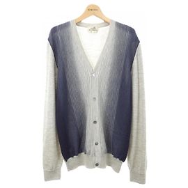 Hermès Wool Cardigan Brown Navy blue