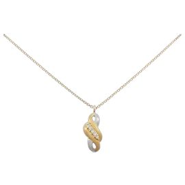 Autre Marque Colar de Diamantes Au750/PT850 Dourado
